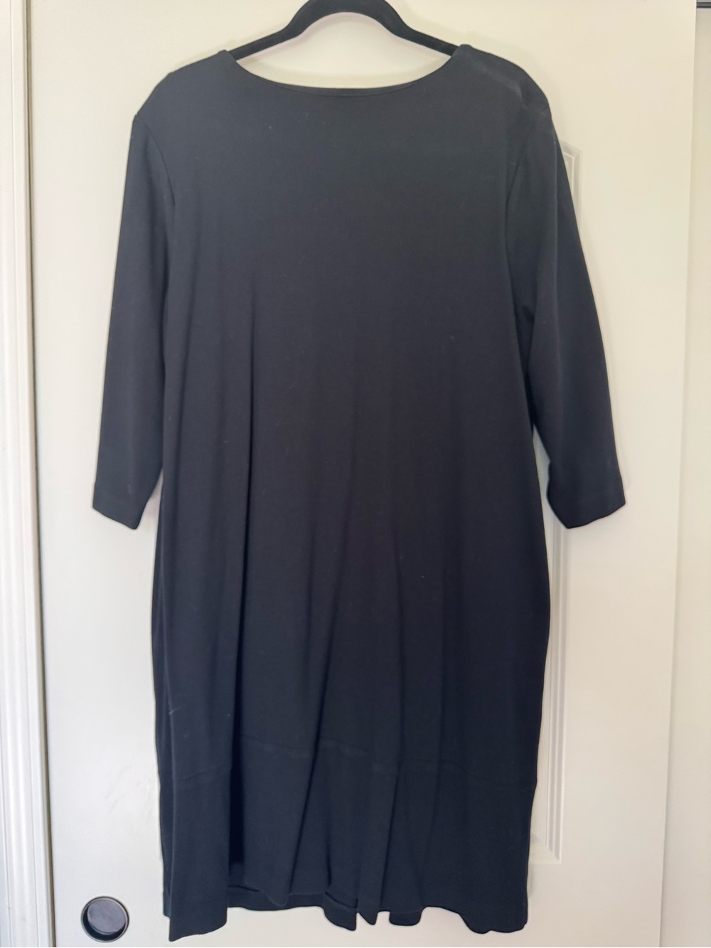 J. Jill Black Relaxed Tunic Dress - 3/4 Sleeve - Picture 2 of 3